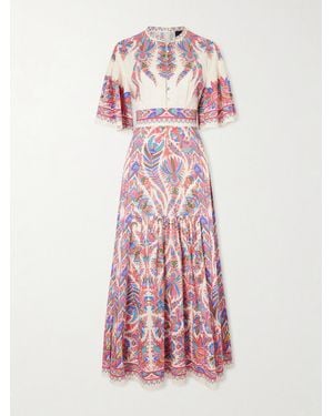 Etro Printed Cotton-Poplin Maxi Dress - Pink