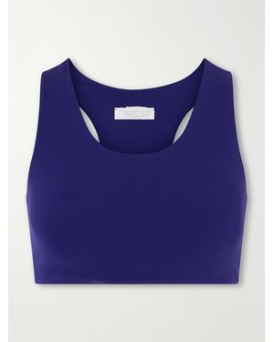 Eres Marie-José Cutout Embroidered Stretch-Jersey Sports Bra - Blue