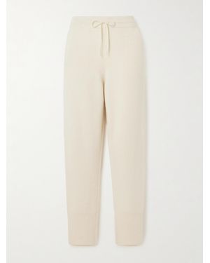 TOTEME Embroidered Cashmere Track Pants - Natural