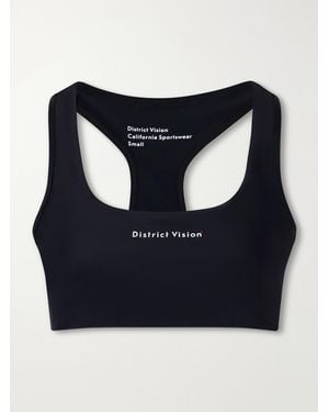 District Vision Logo-Appliquéd Jersey Medium Support Sports Bra - Black
