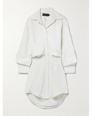 Brandon Maxwell The Vera Silk-Crepe Mini Shirt Dress - White