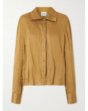 KHAITE Jaylin Crinkled-Voile Shirt - Metallic
