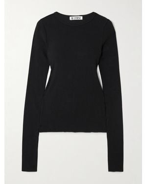 ÉTERNE Ribbed Jersey T-Shirt - Black