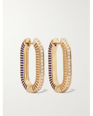 L'Atelier Nawbar Lock Ray Large 18-Karat, Lapis Lazuli And Diamond Earrings - Metallic