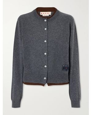 Marni Layered Cashmere Cardigan - Grey