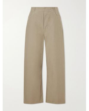 Leset Kyoto Cotton-Poplin Low-Rise Wide-Leg Trousers - Natural