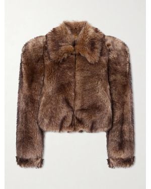 Chloé Cropped Shearling Jacket - Brown