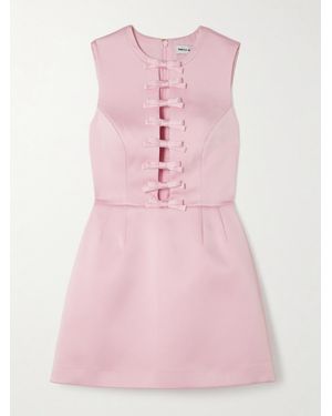 Rebecca Vallance Aymee Bow-Embellished Satin-Twill Mini Dress - Pink