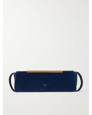 KHAITE Donna Suede Clutch - Blue