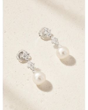 Mikimoto 18-Karat, Pearl And Diamond Earrings - Natural