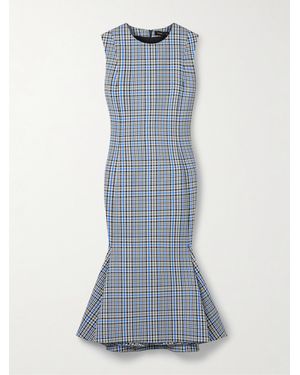 Proenza Schouler Bruna Checked Twill Dress - Blue
