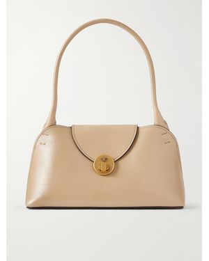 Versace Medusa-Embellished Leather Shoulder Bag - Natural