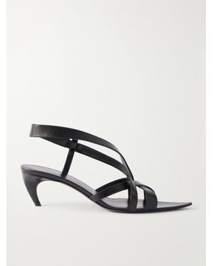 KHAITE Sadie 55 Leather Sandals - Black