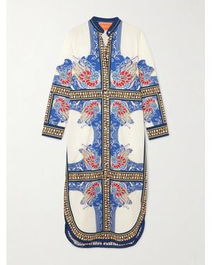 La DoubleJ Sundowner Printed Cotton-Poplin Tunic - Blue