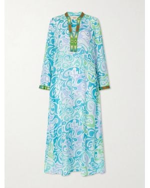 Emporio Sirenuse Jenna Printed Silk Coverup - Blue
