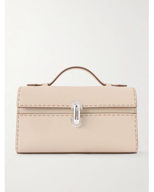 SAVETTE Symmetry Pochette Textured-Leather Tote - Natural