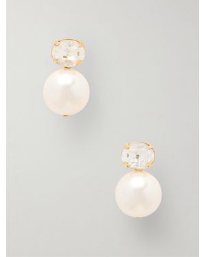 Jennifer Behr Nina-Tone Crystal And Pearl Earrings - White