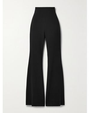 Sergio Hudson Crepe Flared Trousers - Black