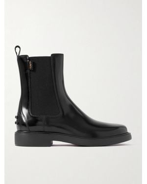 Tod's Glossed-Leather Chelsea Boots - Black