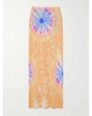 Rabanne Second Skin Tie-Dyed Stretch-Jersey Maxi Skirt - Blue