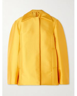 Carven Oversized Satin-Twill Jacket - Yellow