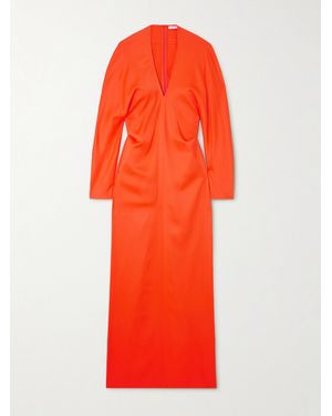 Ferragamo Robe Aus Stretch-Satin - Rot