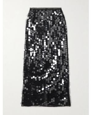 16Arlington Dia Embellished Tulle Midi Skirt - Black