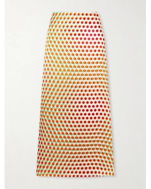 Dries Van Noten Susya Polka-Dot Silk-Satin Midi Skirt - White