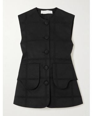 D'Estree Marianne Cotton-Twill Jacquard Vest - Black