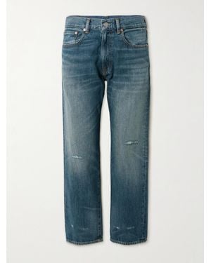 Denimist Lucy Distressed High-Rise Straight-Leg Jeans - Blue