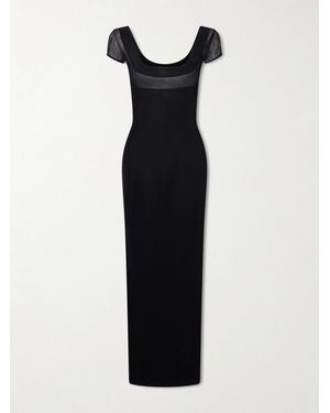 Saint Laurent Knitted Maxi Dress - Blue