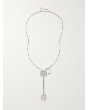 Rabanne Silberfarbene Kette Mit Kristallen - Weiß