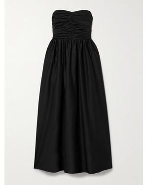 Matteau Organic Cotton And Silk-Blend Halterneck Maxi Dress - Black
