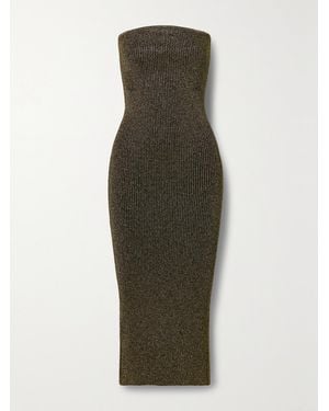 KHAITE Rumer Midikleid Aus Metallic-Rippstrick - Grün