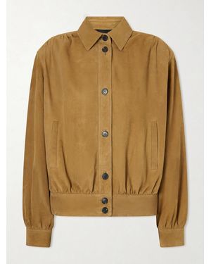 Saint Laurent Suede Blouson Jacket - Brown