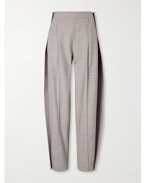 Zimmermann Valiant Barrel Wool Tapered-Leg Pants - Gray