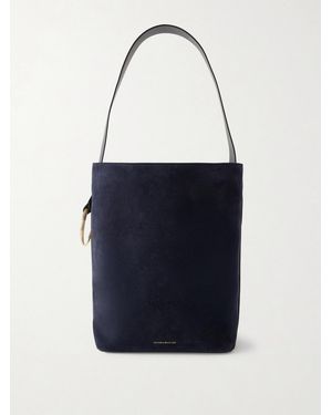 Victoria Beckham Dia Leather And Suede Bucket Bag - Blue