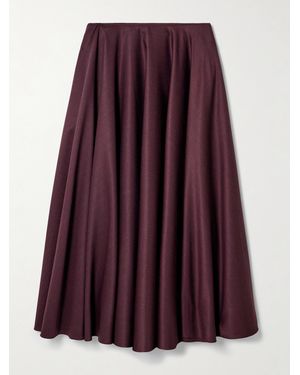 Abadia Gathered Wool-Blend Twill Maxi Skirt - Purple