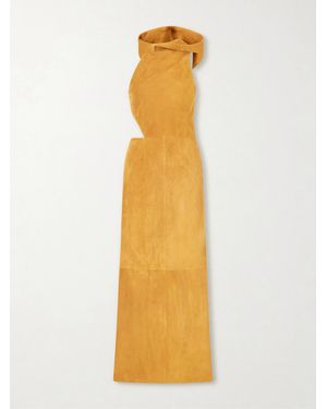 Gabriela Hearst Kallen Hooded Suede Maxi Dress - Metallic