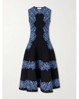 Ulla Johnson Iona Jacquard-Knit Midi Dress - Blue