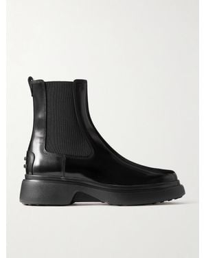 Tod's Gomma 74L Glossed Leather Chelsea Boots - Black