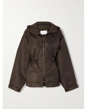 Cecilie Bahnsen Becky Hooded Appliquéd Padded Shell Jacket - Brown