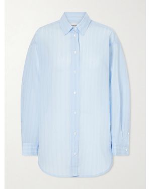 Agolde Sona Striped Cotton-Blend Shirt - Blue