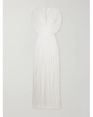 TOVE Lyla Gathered Jersey Gown - White