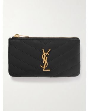 Saint Laurent Cassandre Quilted Leather Wallet - Black