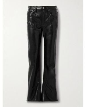 Agolde Kick Boot Recycled Leather-Blend Flared Pants - Black