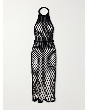 Givenchy Velvet-Mesh Halterneck Dress - White