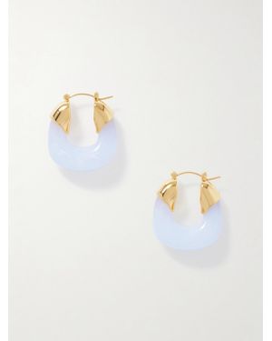 Lizzie Fortunato Mini Organic-Plated And Resin Hoop Earrings - Blue