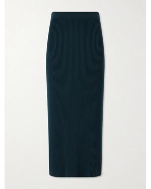 Zimmermann Valiant Knit Wool Midi Skirt - Blue