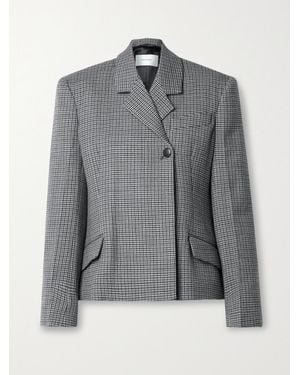 Ferragamo Houndstooth Wool Blazer - Grey